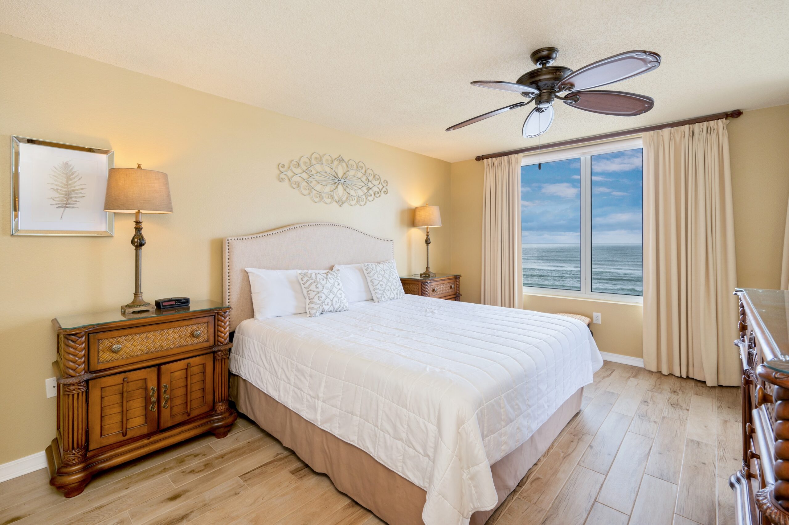 Master suite with a stunning ocean view